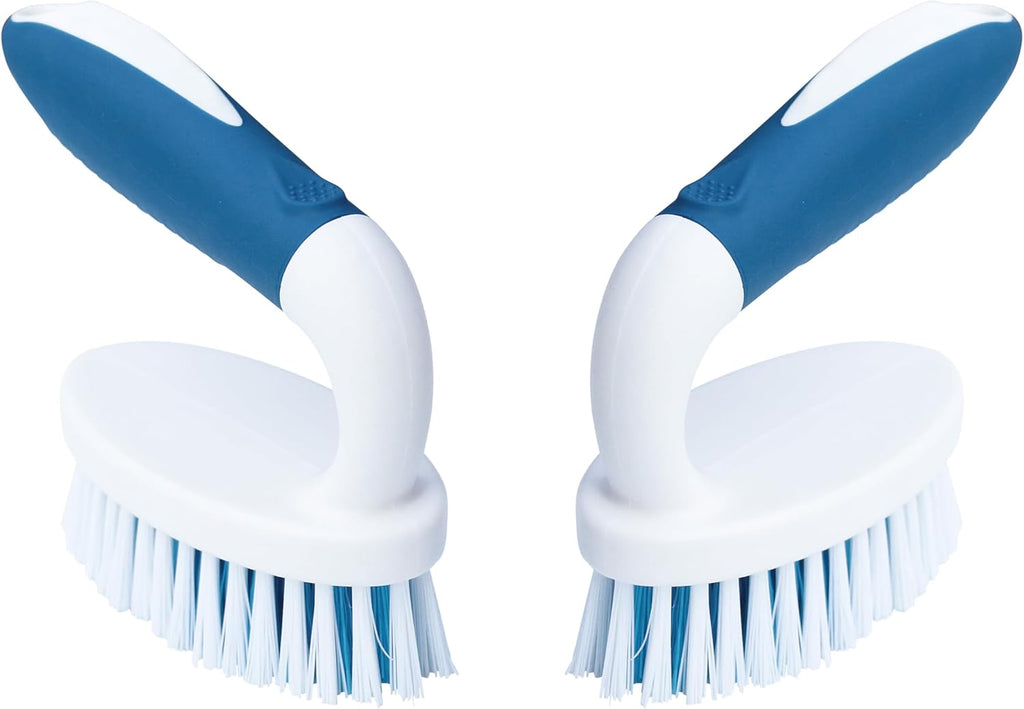 Scrub Brush, 2 Pack Household Cleaning Brushes with Stiff Bristles, Scrubbing Brush for Carpet, Shower, Bathtub, Kitchen, Pool Tile, Bathroom Scrubber, Small