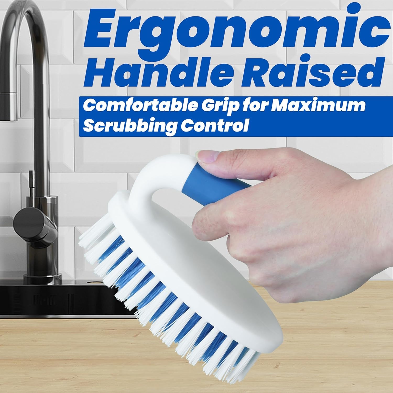 Scrub Brush, 2 Pack Household Cleaning Brushes with Stiff Bristles, Scrubbing Brush for Carpet, Shower, Bathtub, Kitchen, Pool Tile, Bathroom Scrubber, Small